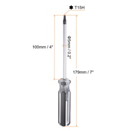 sourcing map Magnetic Torx Screwdriver 5x100mm Rod T15H Steel Star 6 Point Head Screw Driver with Non-Slip Handle for Appliances Repair Improvement, Black