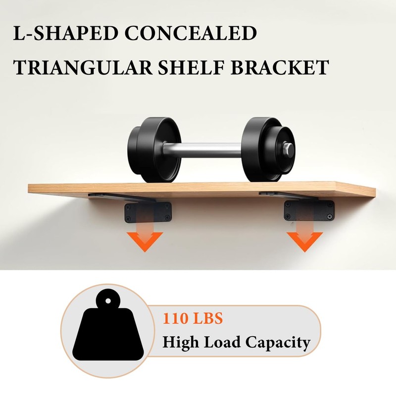 Pubiao 2 Pack Shelf Brackets 20cm, Heavy Duty Wall Brackets,