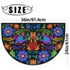 GISPOG Mexican Flowers Birds Half Round Door Mat,Indoor Entrance Rug,