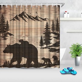 Artmyharbor Rustic Bear Family Shower Curtain