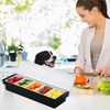 MUKEEN Ice Cooled Condiment Serving Container-6 Compartment Chilled Garnish Tray