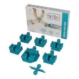 Yamba Adaptor Set – Adaptor Bricks for Brio® Rails and Duplo® Building Blocks. Fits all Common Wooden Railways and Clamping Blocks. Swiss Made (55082)