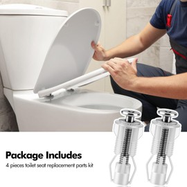 Poeland 4 PCS Toilettensitz Schrauben Set, Expansionsschraube für WC Sitz Befestigung, Toilettensitz Ersatzteile mit expandierenden Nylonmuttern, Toilettenbefestigungen