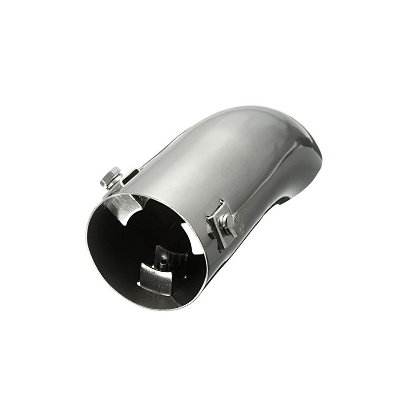 C-FUNN Chrome 60 mm Car Curved Tailpipe Exhaust Bumper Trim