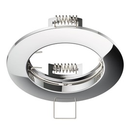 ledscom.de Recessed Ceiling mounting Frame CIRC, Round, Shiny Chrome, spotlights, recessed spotlights, mounting Frame, Frame, Ceiling Light, spotlights, recessed luminaires, Ceiling, Flat, Spotlight,