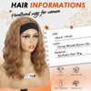 Glueless Wavy Headband Wigs 14inch Synthetic Honey Blonde Brown Mix
