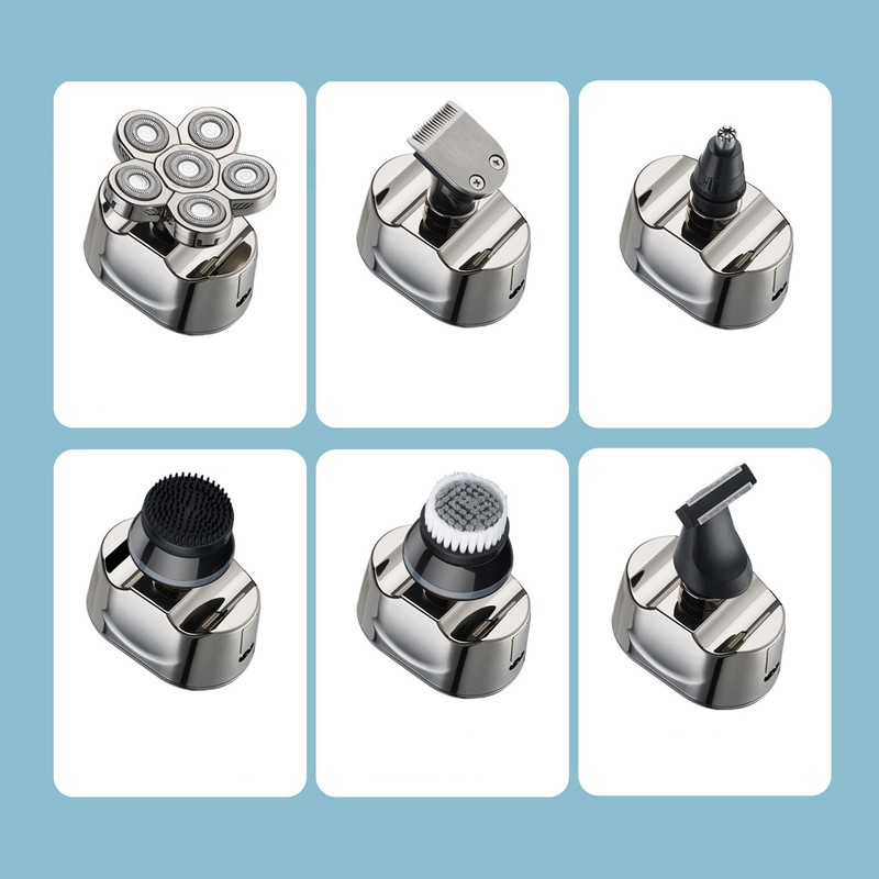 6 in 1 IPX6 Waterproof Electric Head Hair Shaver Automatic