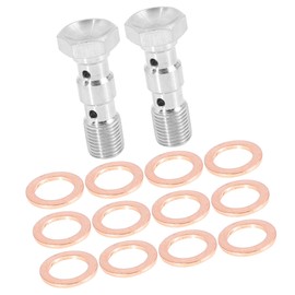 A ABSOPRO Pack of 2 Car Double Banjo Bolts M10 x 1.0 Metric Thread Brake Adapter
