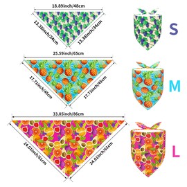 JpGdn 10PCS Dog Bandanas Summer Fruit for Medium Breed Dog Pink Purple Yellow Blue Kerchief Triangle Bibs Head Scarves for Boys and Girls Grooming Costume