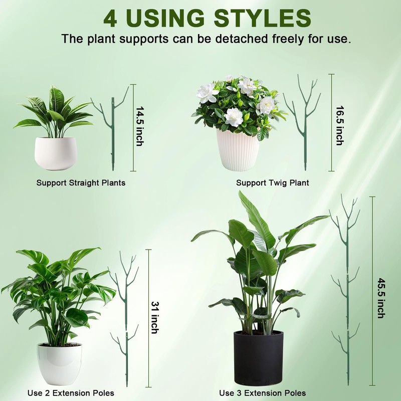 Qaobo 10 Pack Stackable Plant Support Stakes, Climbing Plant Support