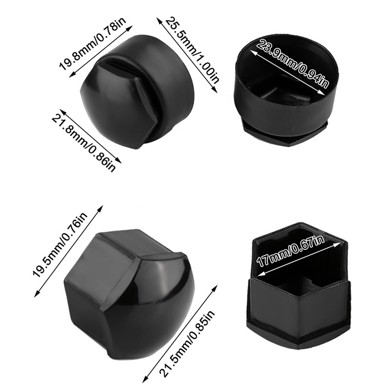 20 Unidades de Cubierta de Tuerca de Rueda de 17mm,