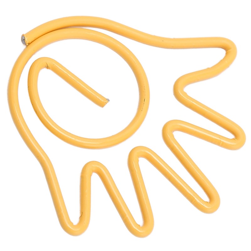 100Pcs Paper Clip Metal Hand Shaped Design Rustproof Paperclip Decoration
