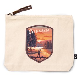 Lantern Press California, This is Living, Fishing with Hills, 100% Cotton Zipper Pouch, Travel Accessory, Go Bag