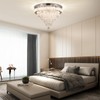 FRIXCHUR Crystal Chandeliers LED Crystal Ceiling Light Fixture with Remote