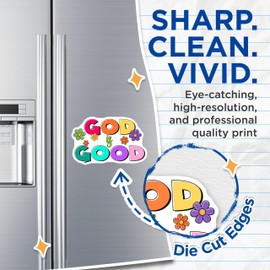 (2 Pack) God is Good Magnets - Floral Magnets - Christian Decor Magnet Set- 5" On Longest Side - Sticks to Smooth Flat Surfaces - Made in USA - MAG11977