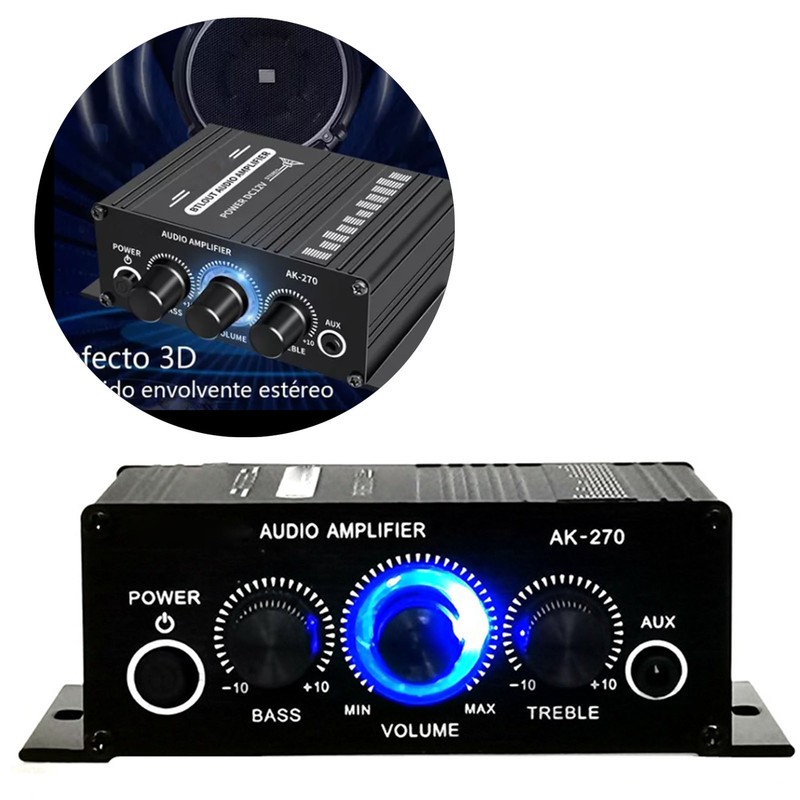 Mini Amplifier 2 Channel Clean Sound Powerful Portable Small Stereo