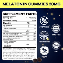 Ceecisee Melatonin 20mg Gummies for Adult: Sugar Free Melatonin Supplement Extra Strength with Ashwagandha L-Theanine Magnesium Turmeric Vitamin D3 B6 B12 - Non-Habit Forming for Women Men(120Count)
