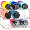 Stackable Water Bottle Organizer Rack, 2 Tier Clear Plastic Holder