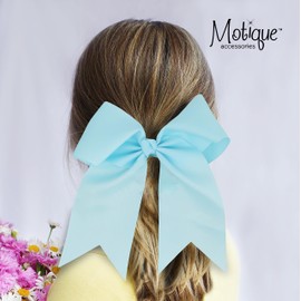 Jumbo Bow Pony with Tails (Pale Blue)