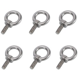 Pack of 6 M8 x 20 mm Stainless Steel Eye Bolts Male Thread Lifting Ring Screws Eyelet Screw Welded Closed Screw Rod Ring Round Eye Screw for Roll of Attachment and Hanging