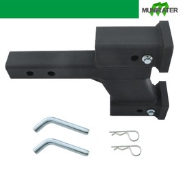 munirater Replacement for Trailer Dual Hitch Extender Adapter with 2-1/4-inch and 6-1/4-inch Rise Drop 2-inch Receiver 2-inch Solid Shank 7500lbs Capacity