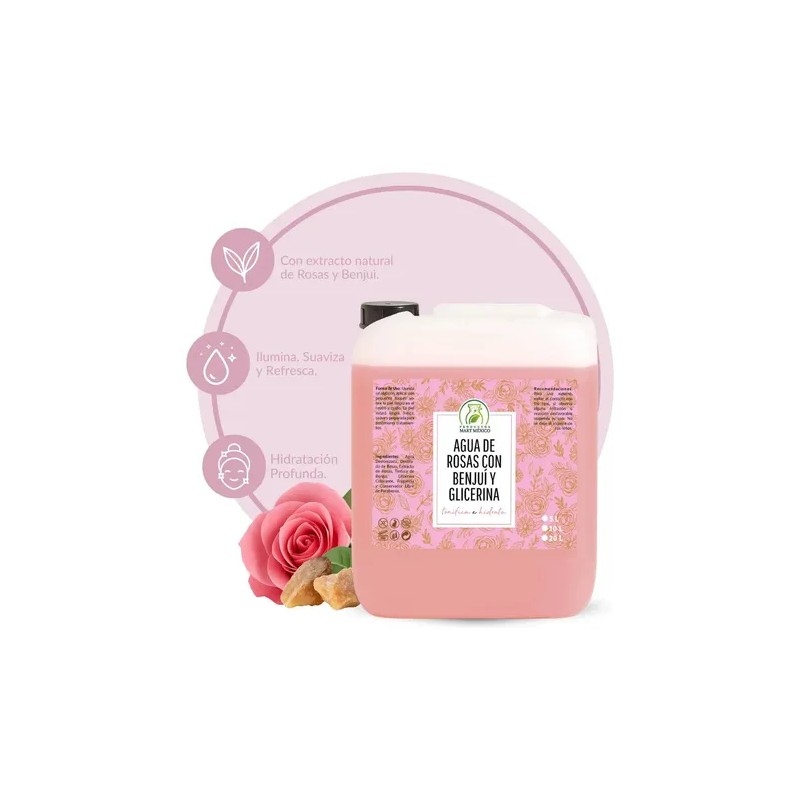 Agua De Rosas Con Benjuí & Glicerina 5 Litros