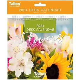PaulStore 2025 Desk Top Calendar Month to View Flip Over Home Office School Square Planner (Flowers)