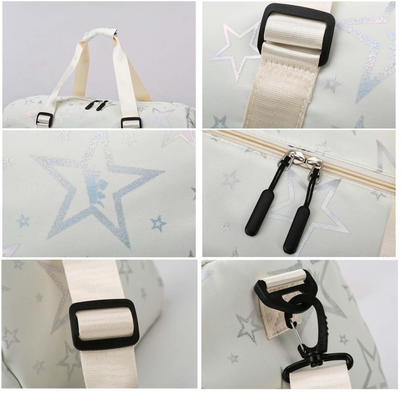 Jupkem Star Pattern Sports Duffle Bag for Women Travel Gym