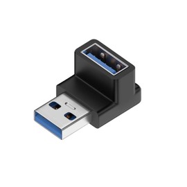 USB 3.0 アダプタ、USB L字 USB L型 アダプタ、USB Type A L字型変換アダプタ 直角変換 小型 軽量 タイプA オス メス 10Gbps 高速データ伝送アダプタ