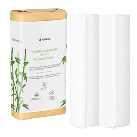 Navaris Viscose Kitchen Roll Set of 2 Washable Viscose Towels 2 x Viscose Rolls Kitchen Paper Kitchen Towel Absorbent Tear-Resistant Reusable