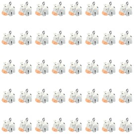 COGCHARGER 40 Pieces Resin Cow Charms, Mini Cow Charms, Cute Animal Charms for Bracelets, Necklaces, Earrings, Keychains, Jewellery Making, DIY Ornament Accessories, Stainless Steel Resin, No,