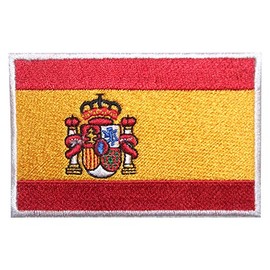 Spain Flag Logo Patch Embroidered Applique Spain Country Flag Patch Iron On Patch Sew On Patch Emblem