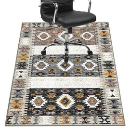 SAIMIUBO Office Chair Mat for Hardwood Floor, 36"x48" Office Rug, Rolling Desk Chair Mat - Anti-Slip Desk Rug for Office Home Low-Pile Carpet & Hard Floor,Black Brown