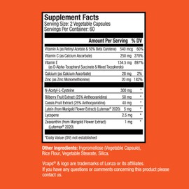 Invite Health Macula Hx Advanced® - Provides Carotenoids, Vitamins, Minerals and Berry Extracts to Support Overall Vision Health - 120 Vegetarian Capsules (2-Pack)