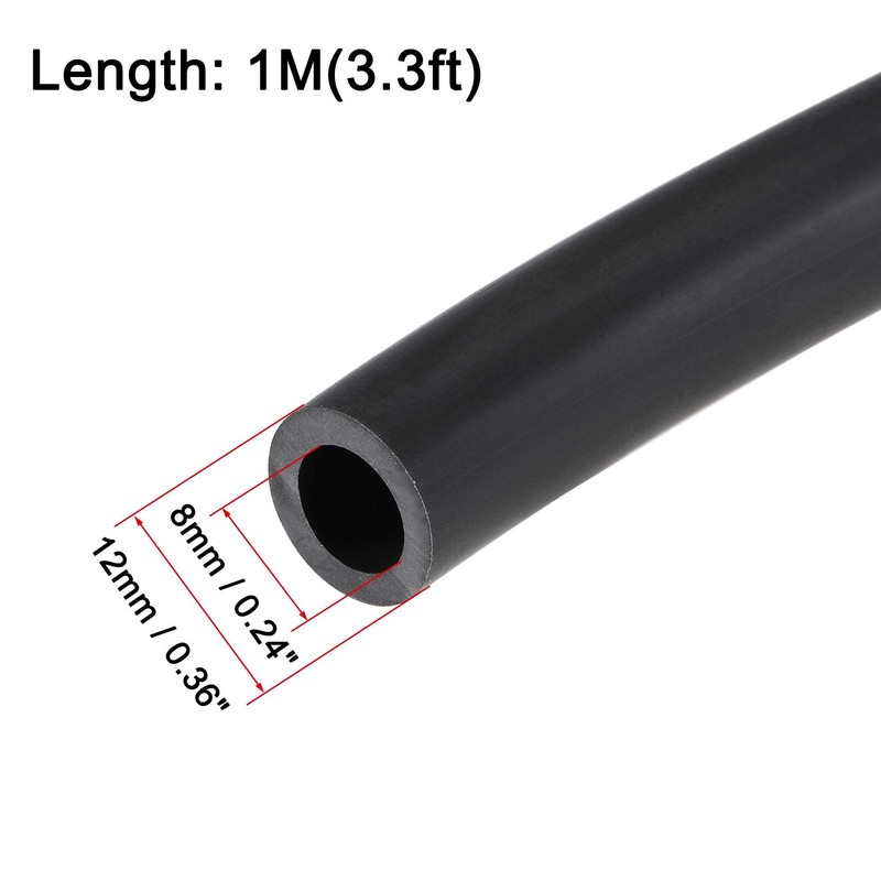sourcing map Lubricating Oil Hose 8mm ID 12mm OD 3.3ft