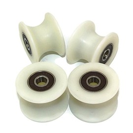 4 pieces x 40 mm with nylon with sheaves wheels with 25 mm, grooved, made in the EU, 8 mm bearings, 4