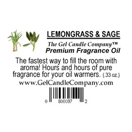 Lemongrass and Sage Fragrance Oil in Amber Glass with Built in Dropper Diffusers and Burners 10 ML/.33 OZ.