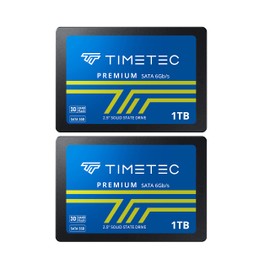 Timetec 1TBx2 (2 unidades) SSD 3D NAND SATA III 6Gb/s 2.5 pulgadas 7 mm (0.28") velocidad de lectura de hasta 550 MB/s SLC Cache Performance Boost Unidad interna de estado sólido para ordenadores de
