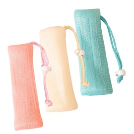 Healeved 3pcs Multi-layer Mesh Soap Pouch Bags for Foaming and Cleansing for Travel and Home Use Colorful Design Pink and Green Options