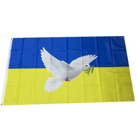 Stormflag Mauritania Ukraine Flagges (90 cm x 150 cm) Dove Peace Polyester 90 g with Eyelets with Double Needle