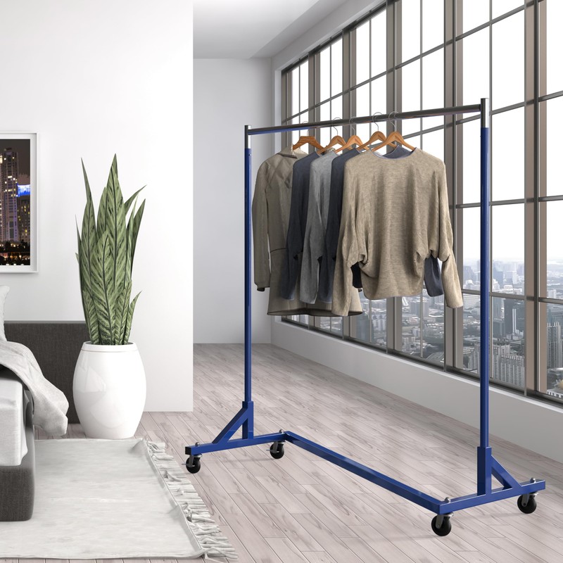 Simple Houseware Commercial Z Base Garment Rack, Blue