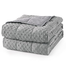 Mr. Sandman Mr. Sandman Weighted Blanket for Adults Queen, Minky Dots Heavy Blanket for Woman,Man Sleeping/Calm, Soft, Cozy and Cooling Weighted Throw Blankets, Machine Washable, 60 x 80in, 15 Pounds, Grey