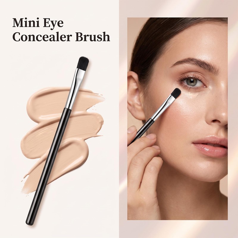 12 Pcs Flat Makeup Brushes Small Concealer Brush Tools Black