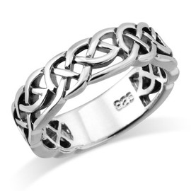 Sterling Silver Woven Celtic Knot Trinity Band Ring Size 12