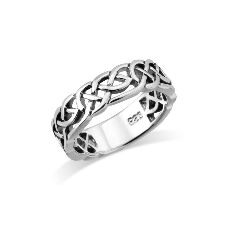 Sterling Silver Woven Celtic Knot Trinity Band Ring Size 12