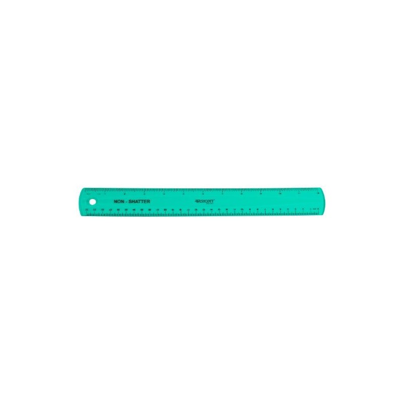 Westcott Shatterproof Ruler, 12-Inch, Green