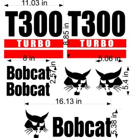 Aftermarket 7PC Kit fits Bobcat T300 Turbo Skid Steer Set Vinyl Decal Graphics Sticker Kit