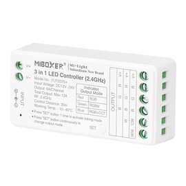 LGIDTECH FUT037S+ Miboxer 3 in 1 LED Strip Controller 2.4GHz,Work with RGB/RGBW/RGB+CCT LED Strip Light,Compatible with Alexa Google Home Voice Control via WL-Box1 Gateway(Excluded)