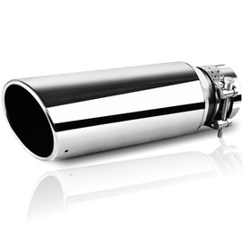 MuRealy 3 Inch Exhaust Tip, 3" Inlet 4" Outlet 12" Overall Length, Chrome-Plated Finish Stainless Steel Exhaust Tips 3 Inch Inlet, Bolt/Clamp-On Desig, for 3" Outer Diameter Tailpipe, Universal