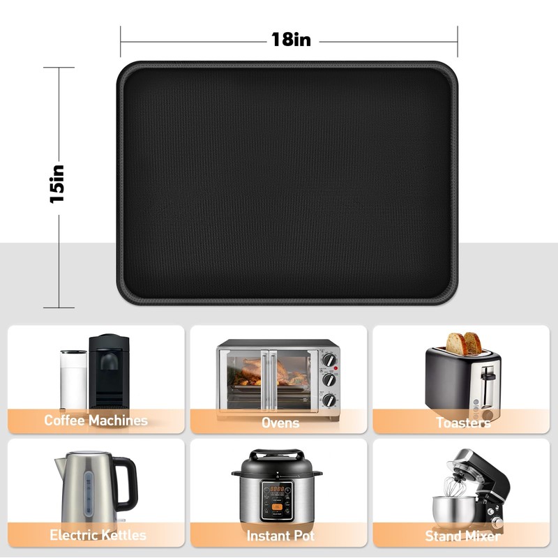 Amerbro Non-slip Air Fryer Mats for Countertop, 2mm Thick, 18x15